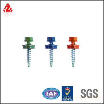 Color head self drilling roofing screw with EPDM washer